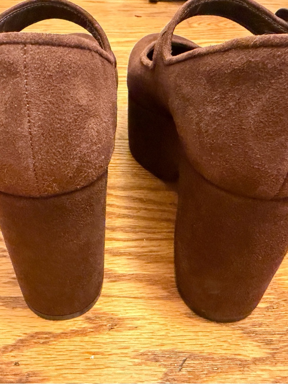 Larroudé Verona Flatform Mary Jane Brown Suede | 38 | Worn 2x | Box & Dust Bag - Picture 6 of 9